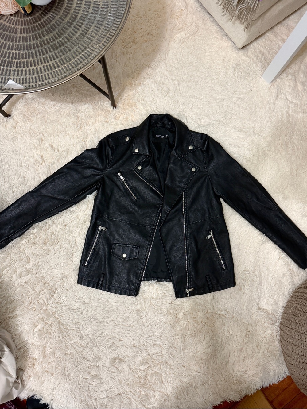 Nasty Gal Black Faux Leather Moto Jacket - Picture 2 of 3